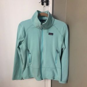 Mint green Patagonia full zip fleece jacket